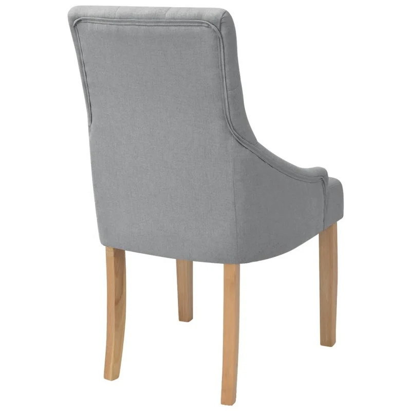 Lot de 6 chaises de salle à manger cuisine capitonné design classique en tissu gris clair CDS022405