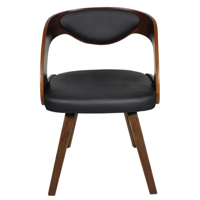 Lot de 4 chaises de salle à manger cuisine design intemporel bois courbé et synthétique marron CDS021669