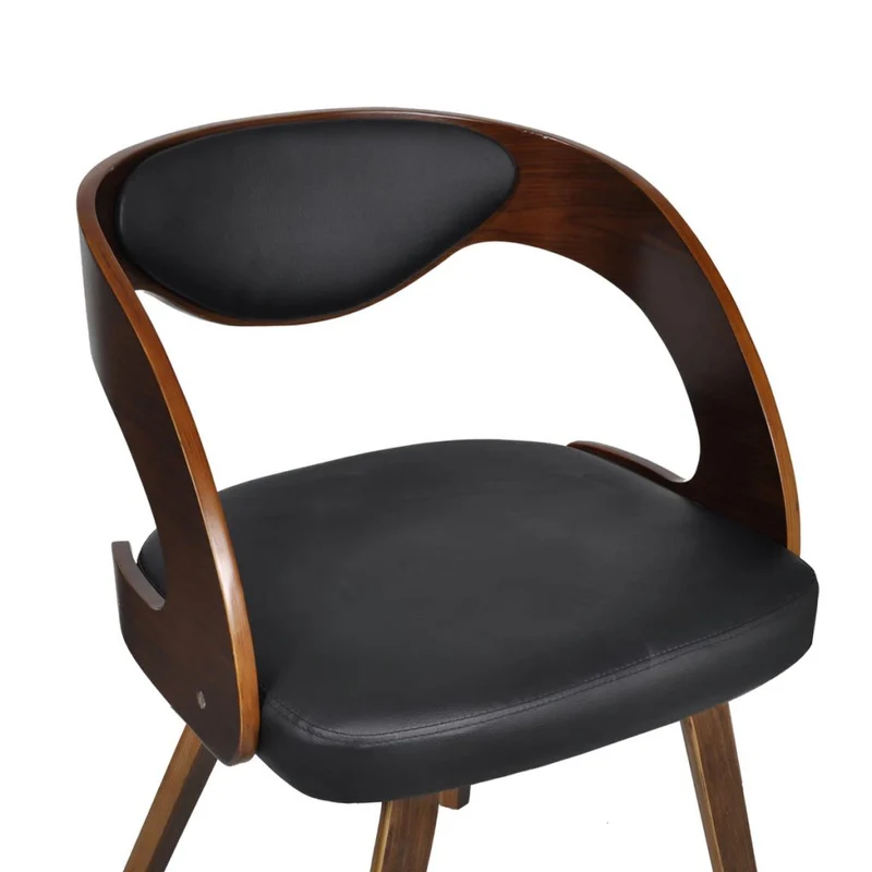 Lot de 4 chaises de salle à manger cuisine design intemporel bois courbé et synthétique marron CDS021669