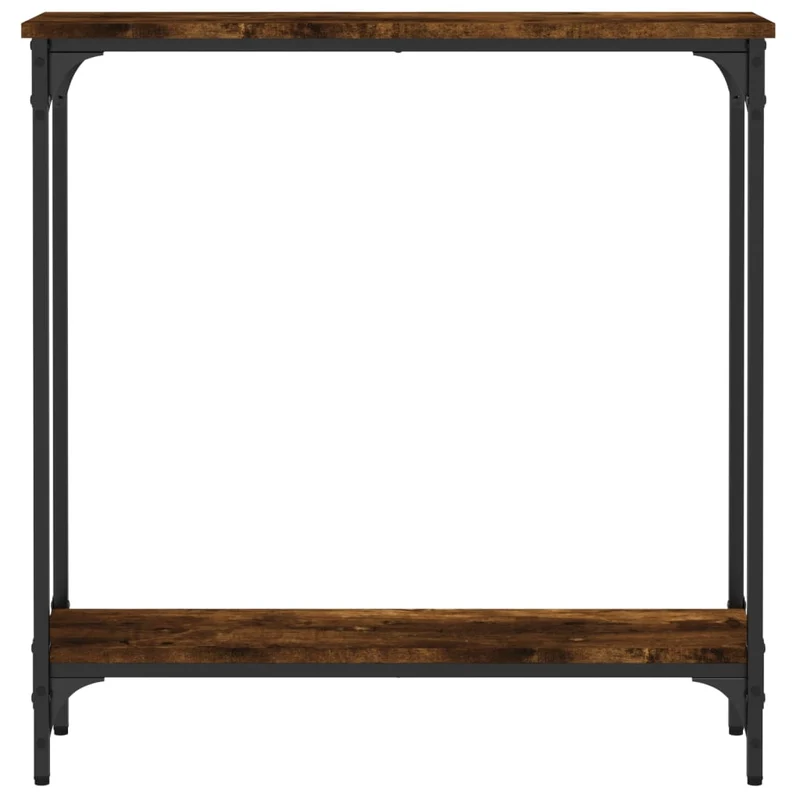 Table console d'entrée fonctionnel et stylé 75 x 22,5 x 75 cm bois d'ingénierie marron et métal DEC031804
