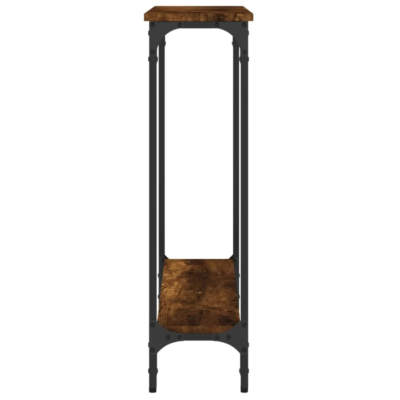 Table console d'entrée fonctionnel et stylé 75 x 22,5 x 75 cm bois d'ingénierie marron et métal DEC031804
