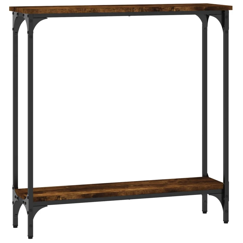 Table console d'entrée fonctionnel et stylé 75 x 22,5 x 75 cm bois d'ingénierie marron et métal DEC031804