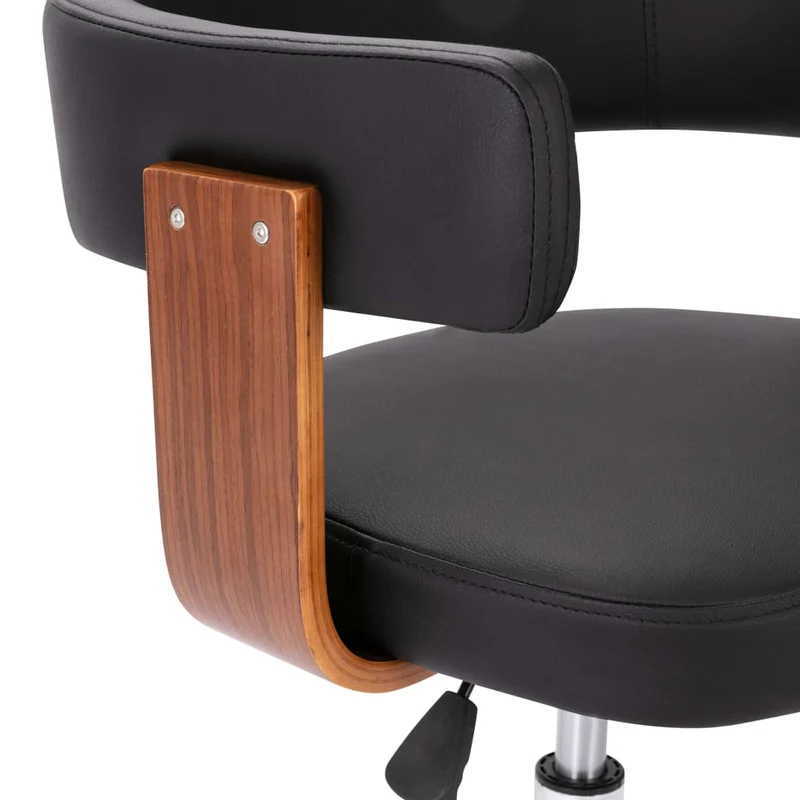Lot de 2 chaises de salle à manger cuisine design contemporain bois courbé et synthétique noir CDS021172