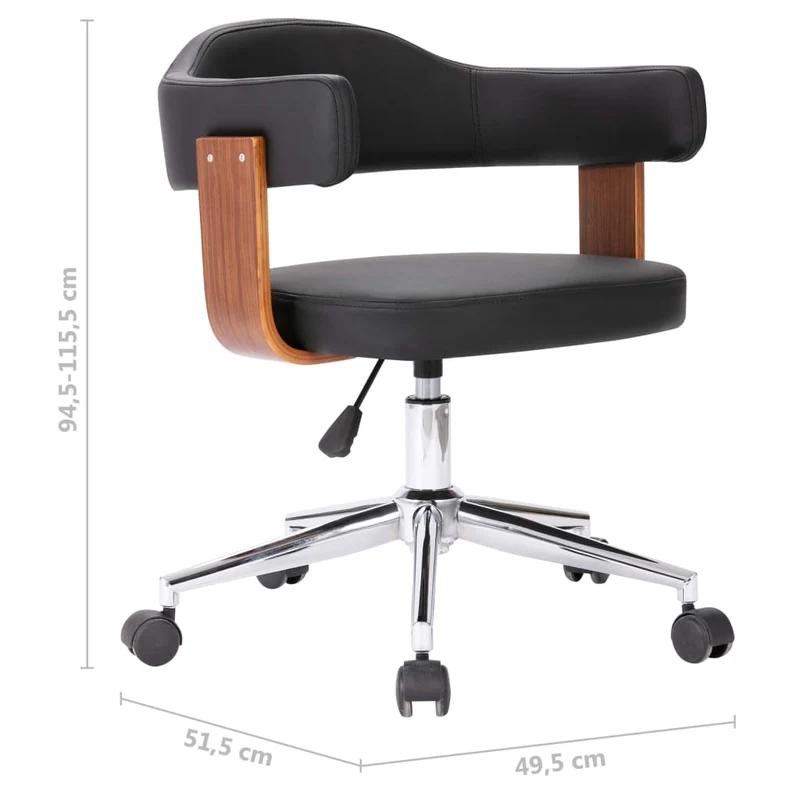 Lot de 2 chaises de salle à manger cuisine design contemporain bois courbé et synthétique noir CDS021172