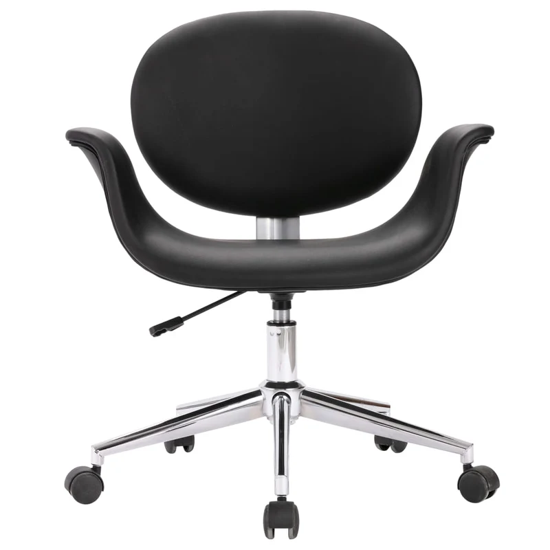 Chaise pivotante de salle à manger design contemporain synthétique noir CDS020098