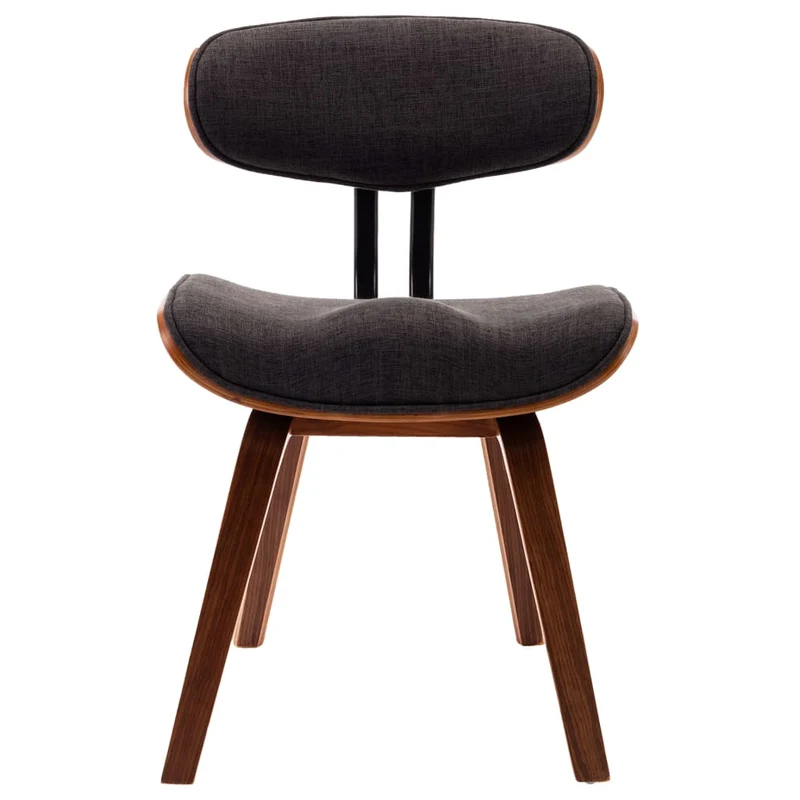 Lot de 2 chaises de salle à manger cuisine design rétro bois courbé et tissu gris CDS020465