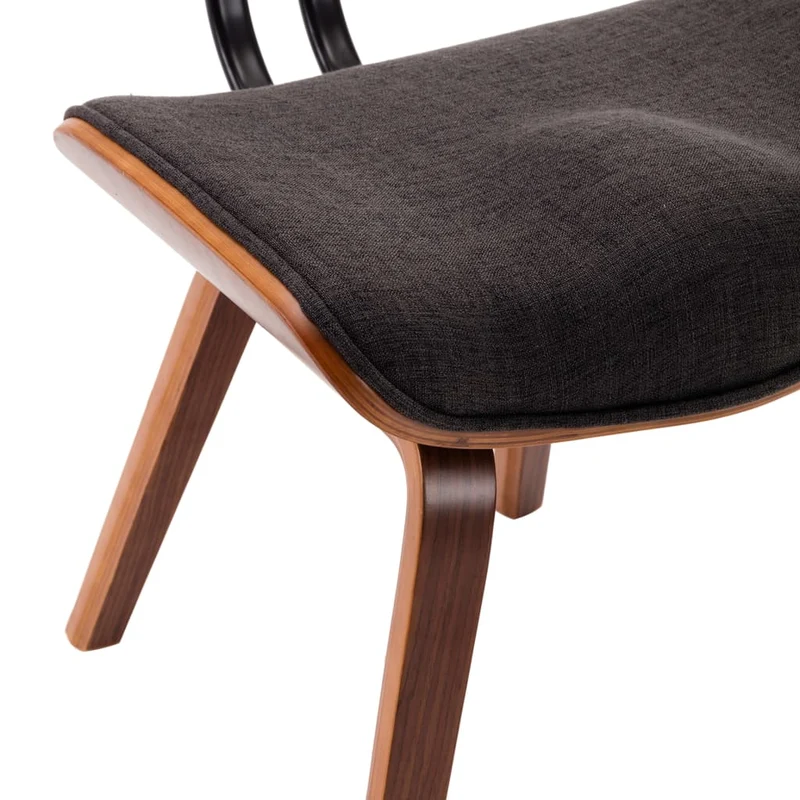Lot de 2 chaises de salle à manger cuisine design rétro bois courbé et tissu gris CDS020465