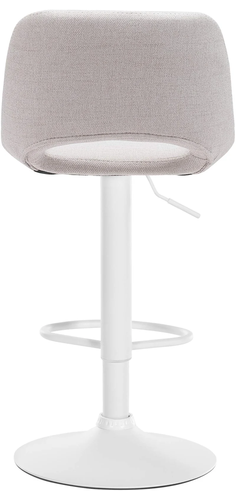 Tabouret de bar chaise haute x1 avec repose-pieds en tissu crème piètement métallique blanc 10_0004617