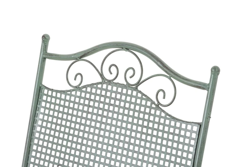 Lot de 2 chaises de jardin pliable balcon terrasse design rustique en métal vert vieilli 10_0002840