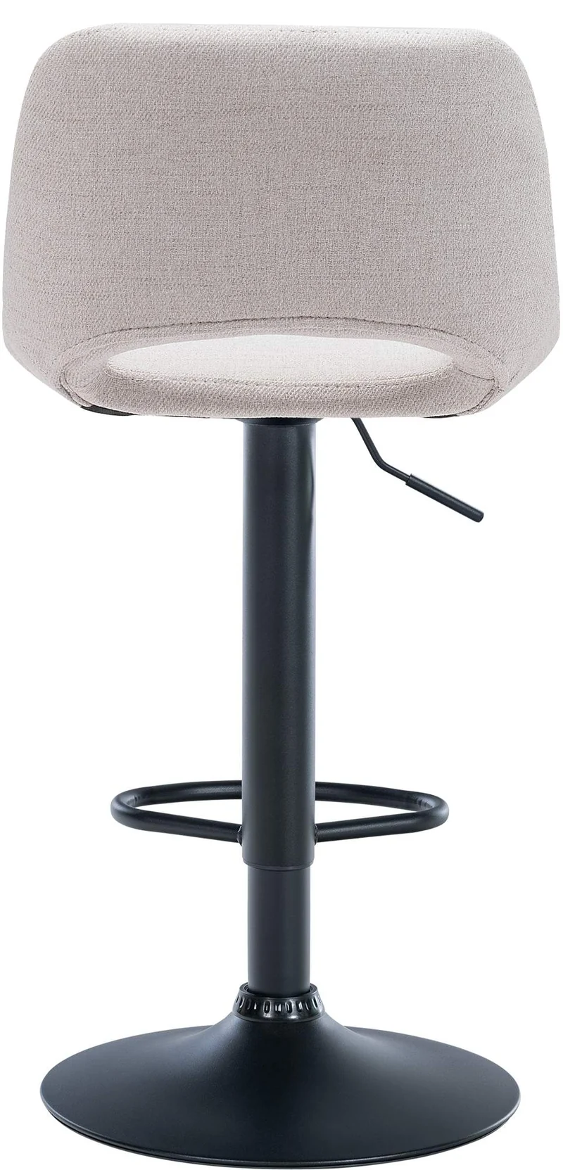 Tabouret de bar chaise haute x1 avec repose-pieds en tissu crème piètement métallique noir 10_0004614