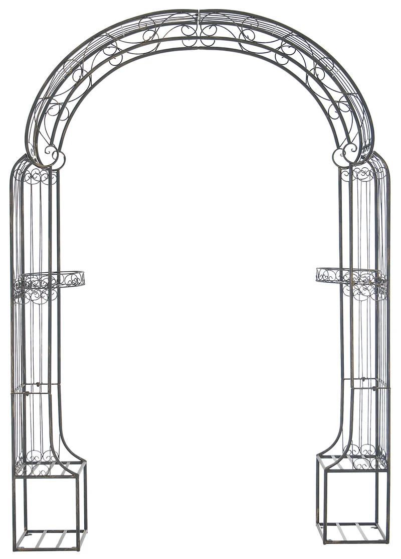 Arche à rosiers arceau support pour plantes grimpantes en métal bronze 10_0003918