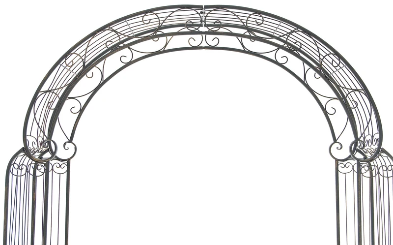 Arche à rosiers arceau support pour plantes grimpantes en métal bronze 10_0003918
