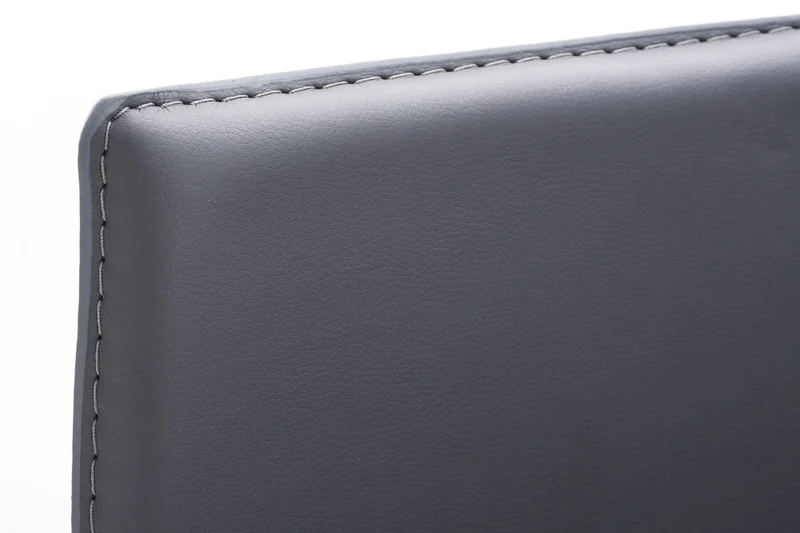 Tabouret de bar x1 cadre en métal noir et siège en PVC gris 10_0006300