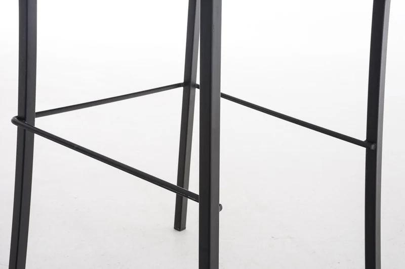 Tabouret de bar x1 cadre en métal noir et siège en PVC gris 10_0006300