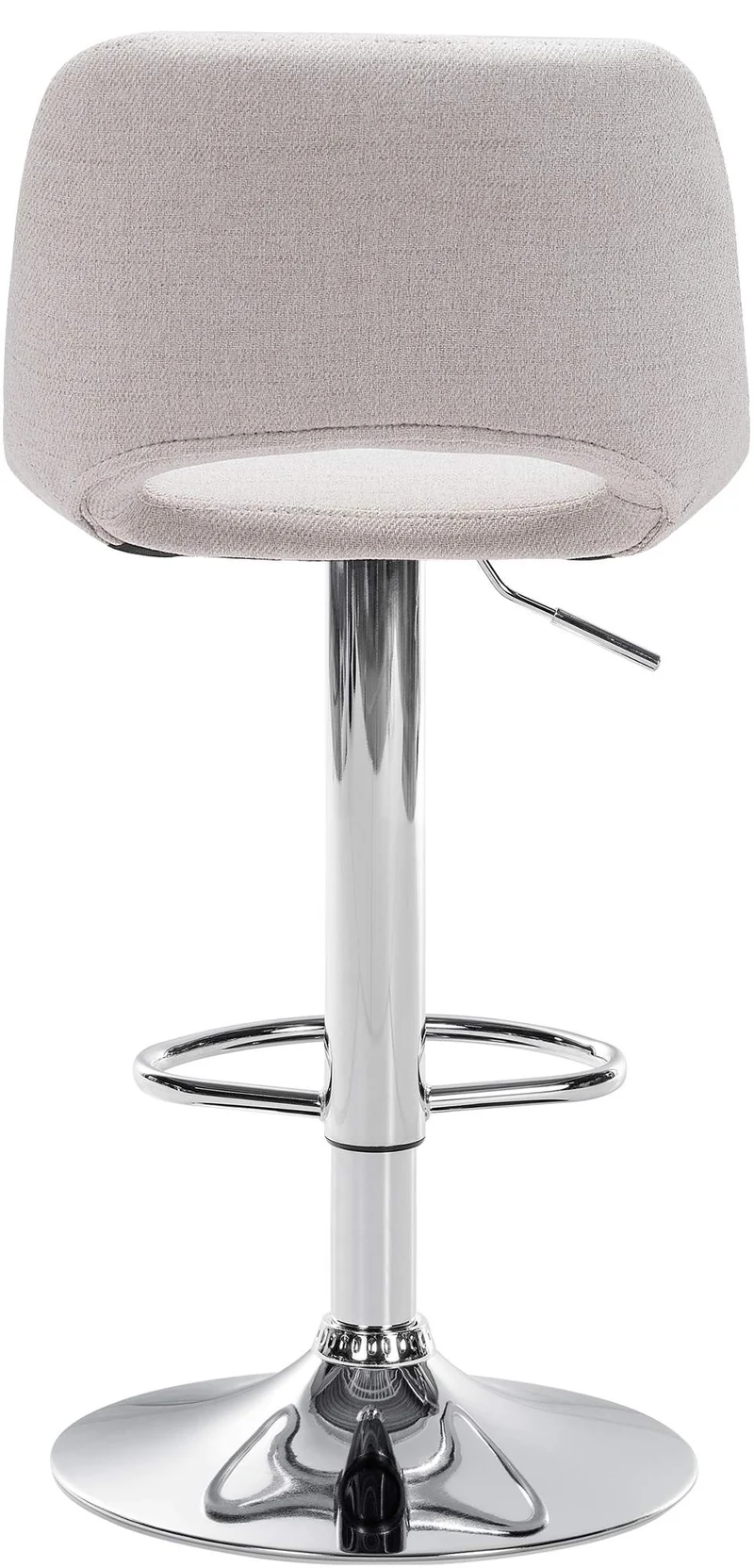 Tabouret de bar chaise haute x1 avec repose-pieds en tissu crème piètement métallique chromé 10_0004611