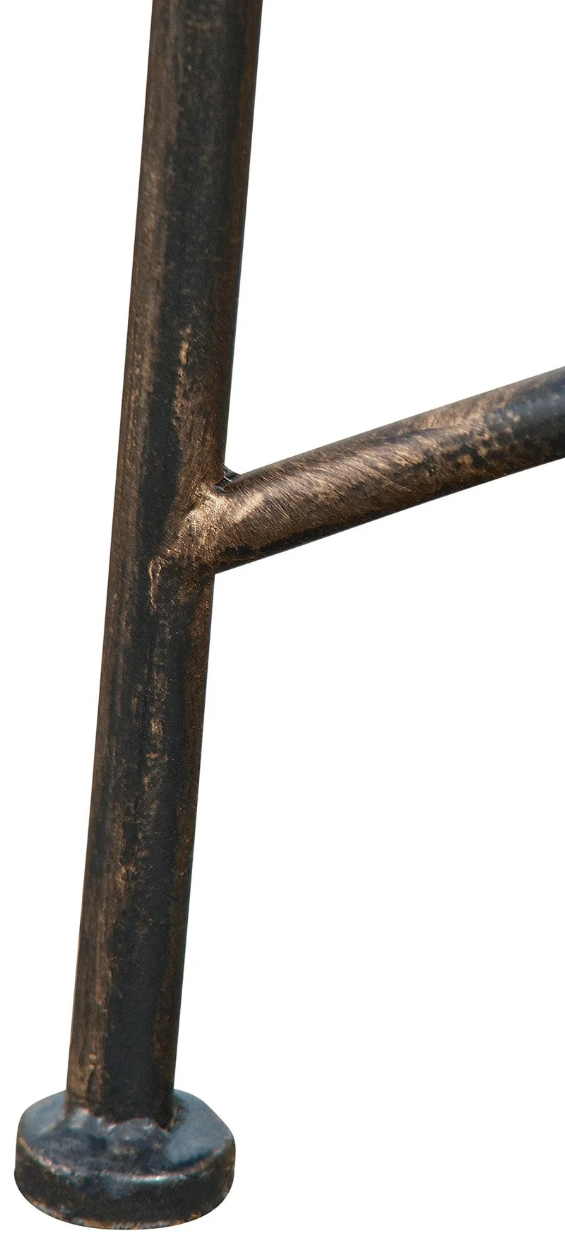 Banc de jardin avec accoudoirs design rustique largeur 113 cm en métal bronze 10_0002942