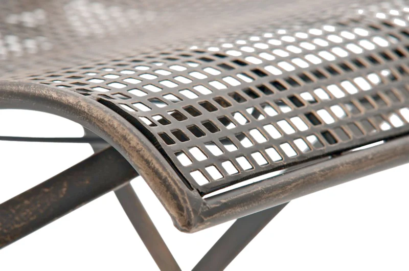 Lot de 2 chaises de jardin pliable balcon terrasse design rustique en métal bronze 10_0002835