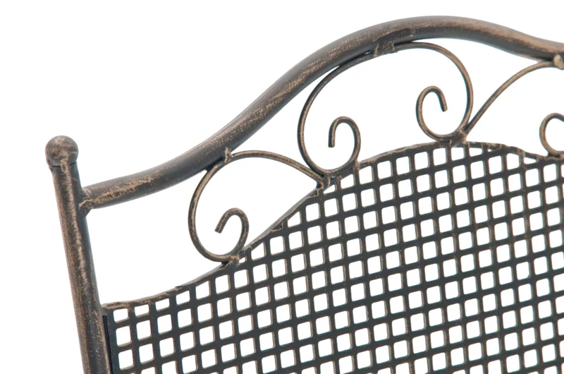 Lot de 2 chaises de jardin pliable balcon terrasse design rustique en métal bronze 10_0002835