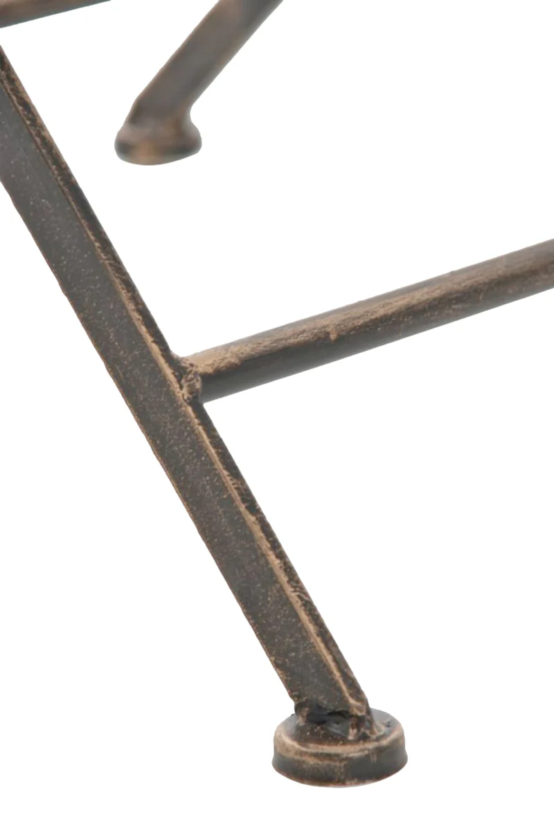 Lot de 2 chaises de jardin pliable balcon terrasse design rustique en métal bronze 10_0002835