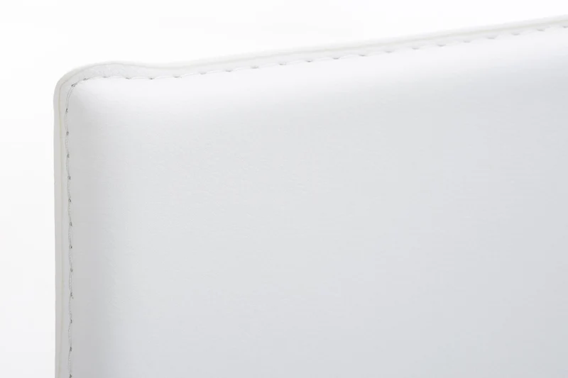 Tabouret de bar x1 empilable avec repose-pieds en PVC blanc cadre en acier inoxydable 10_0001283