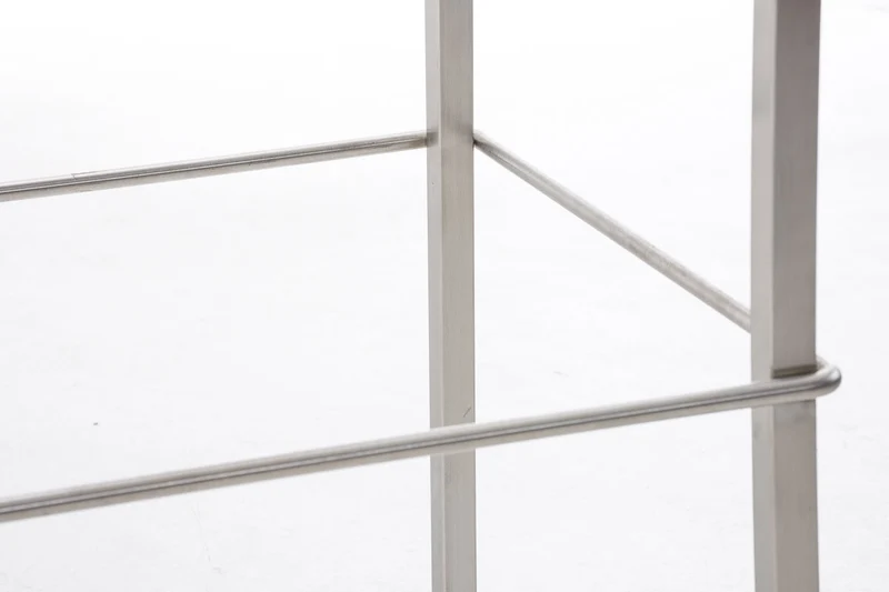 Tabouret de bar x1 empilable avec repose-pieds en PVC blanc cadre en acier inoxydable 10_0001283