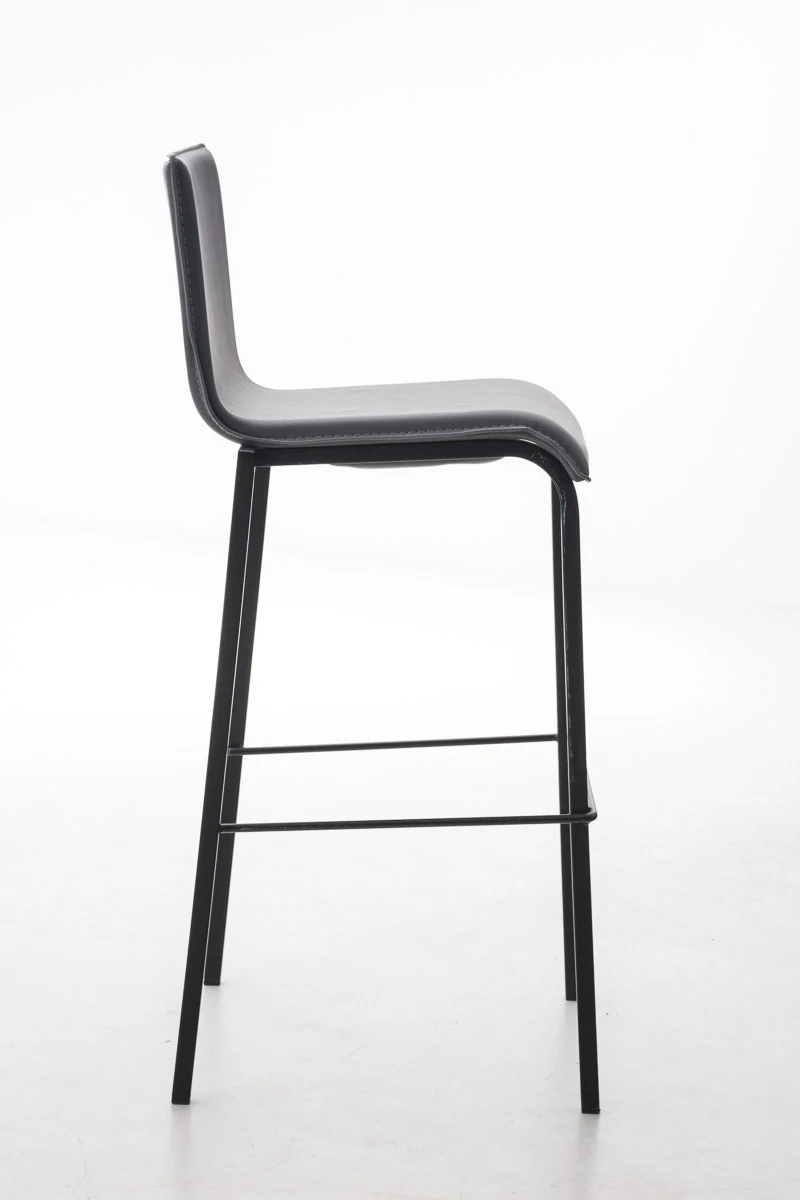 Tabouret de bar x1 cadre en métal noir et siège en PVC noir 10_0005802