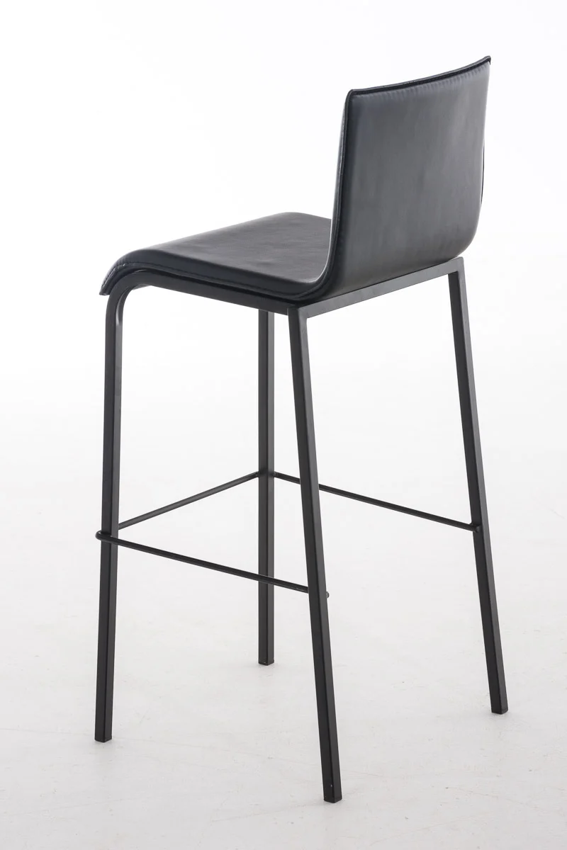 Tabouret de bar x1 cadre en métal noir et siège en PVC noir 10_0005802
