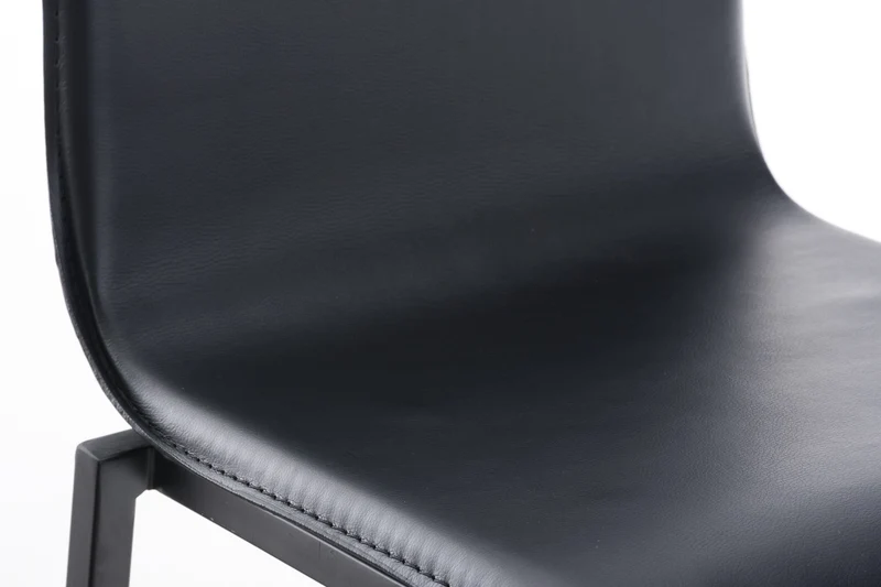 Tabouret de bar x1 cadre en métal noir et siège en PVC noir 10_0005802