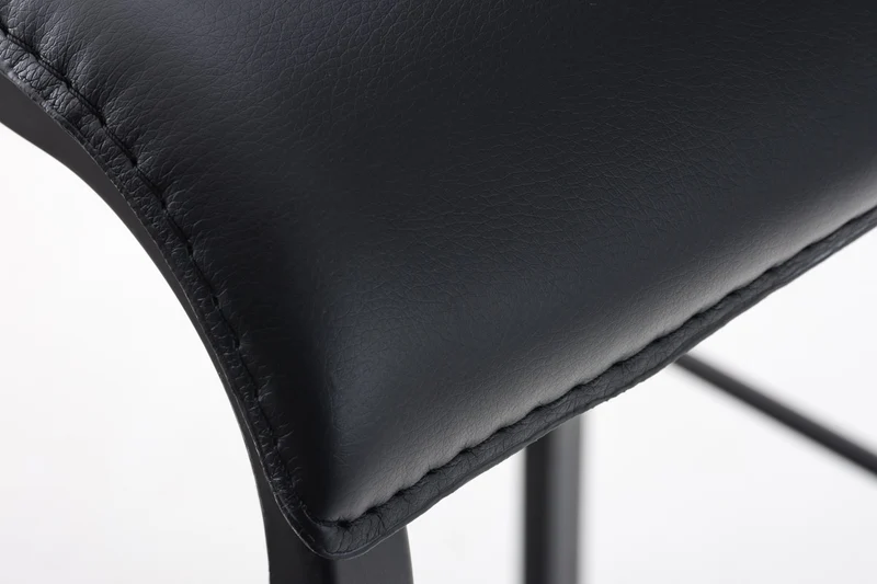 Tabouret de bar x1 cadre en métal noir et siège en PVC noir 10_0005802