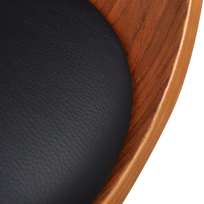 Lot de 4 chaises de salle à manger cuisine design intemporel bois courbé et synthétique noir CDS021323
