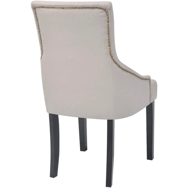 Lot de 2 chaises de salle à manger cuisine style moderne en tissu gris crème CDS020511