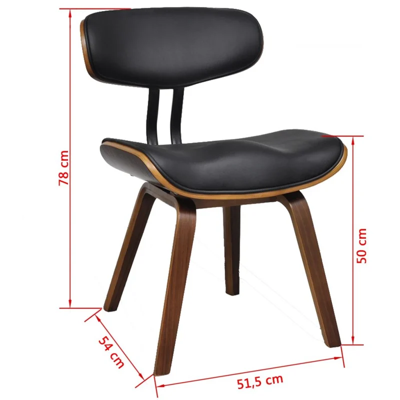 Lot de 2 chaises de salle à manger cuisine design moderne et simple bois courbé et synthétique CDS020271
