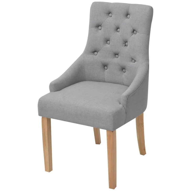 Lot de 2 chaises de salle à manger cuisine style moderne en tissu gris clair CDS020481