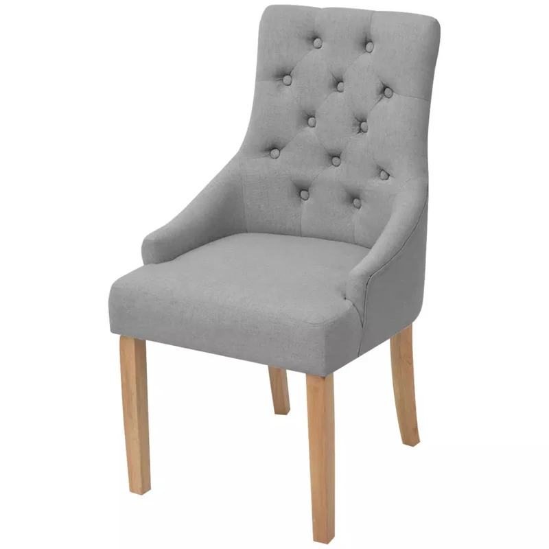 Lot de 4 chaises de salle à manger design et confortable cuisine en tissu gris clair CDS021521