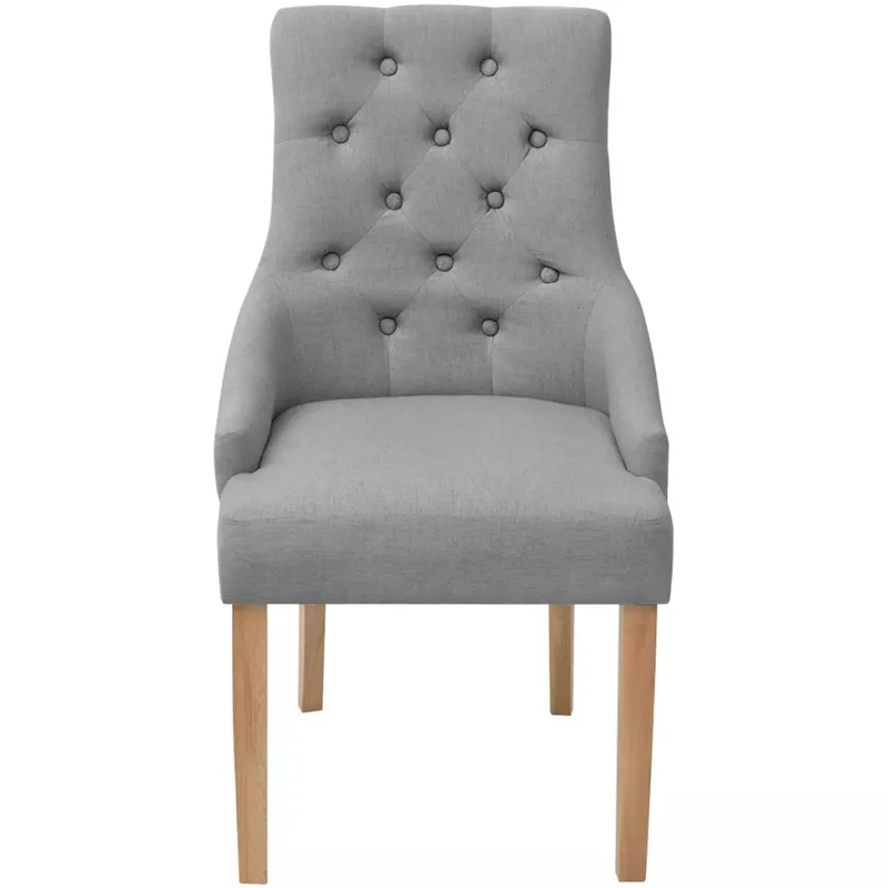 Lot de 4 chaises de salle à manger design et confortable cuisine en tissu gris clair CDS021521