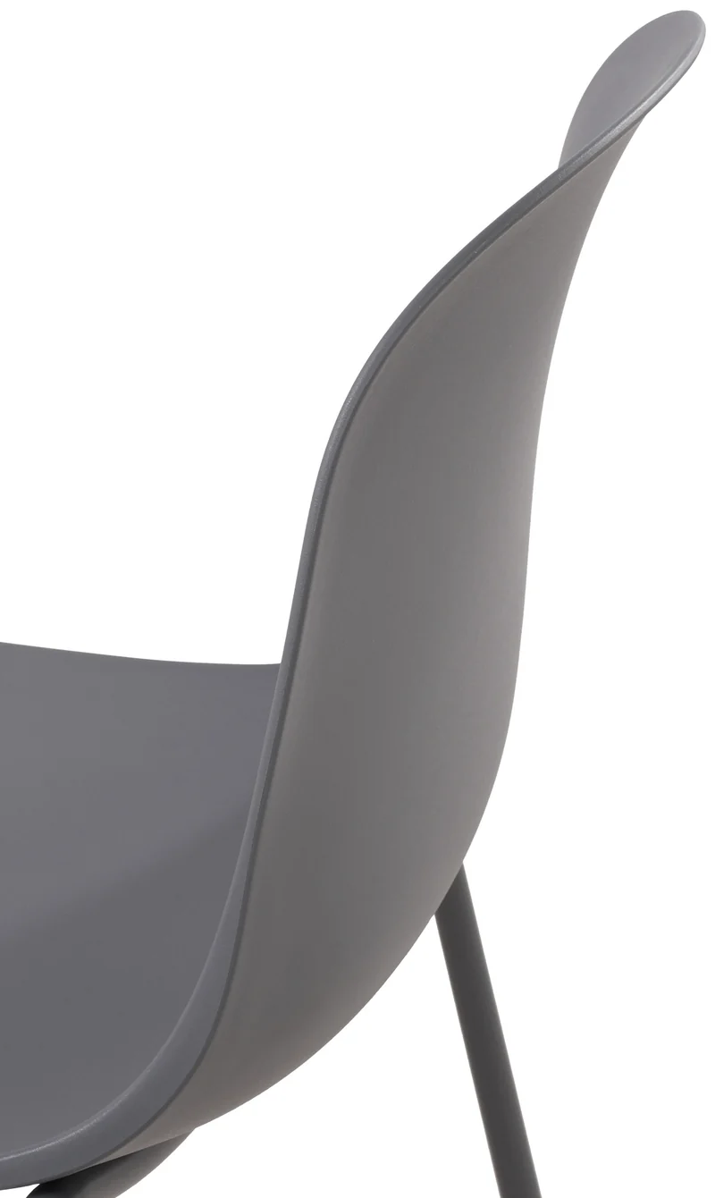 Chaise de jardin x1 en plastique gris foncé et cadre robuste à quatre pieds en acier 10_0007291