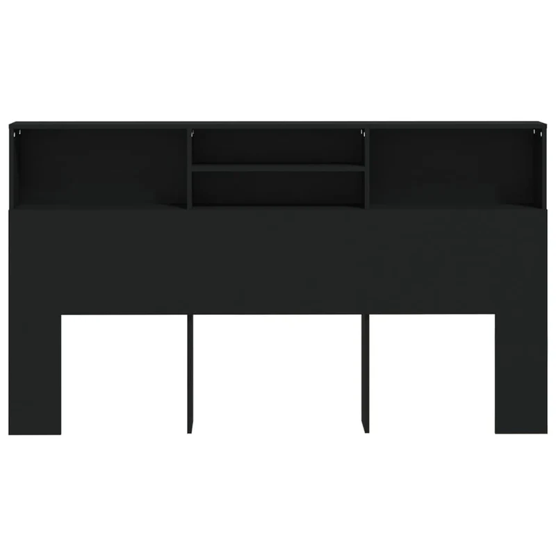 Tête de lit avec rangement accessoire de lit table de chevet étagère 180 x 19 x 103,5 cm MDF noir TDL0200019