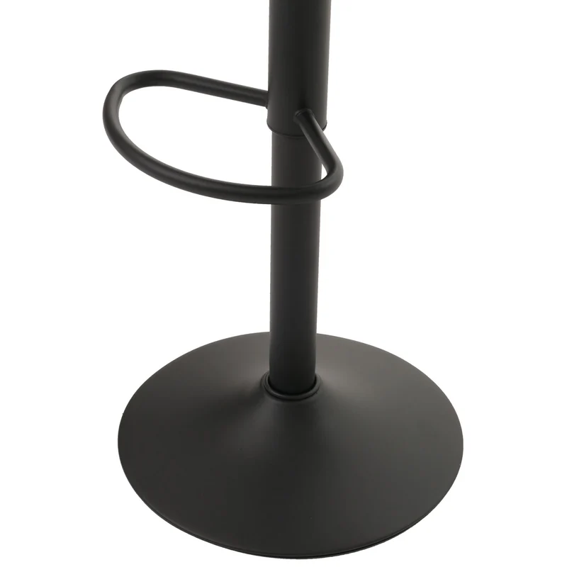 Lot de 2 tabourets de bar Similicuir noir – Structure en métal noir – Repose-pieds – Hauteur réglable – Pivotants à 360° 04_0007475