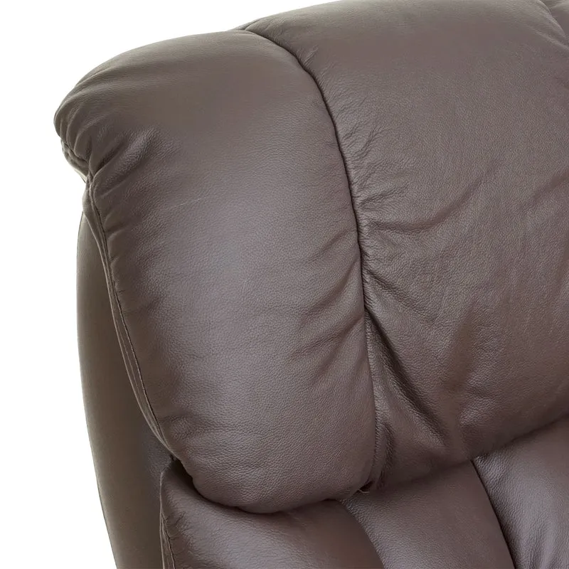 Fauteuil de relaxation TV avec repose-pieds capacité de charge 180 kg en cuir marron 04_0003661