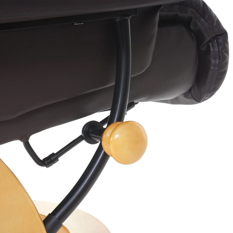 Fauteuil de relaxation TV avec repose-pieds capacité de charge 180 kg en cuir marron 04_0003661