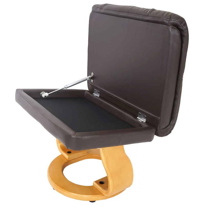 Fauteuil de relaxation TV avec repose-pieds capacité de charge 180 kg en cuir marron 04_0003661