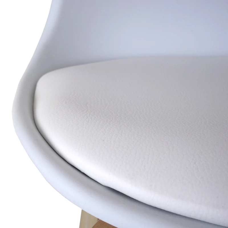 Lot de 2 chaises de bar tabourets comptoir chaise haute en synthétique blanc pieds en bois 04_0000110