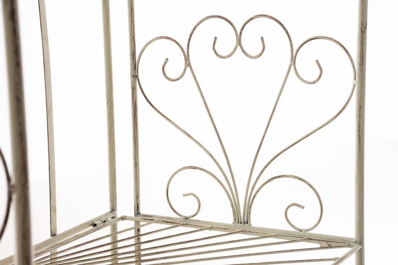 Etagère de rangement support plantes meuble pour terrasse balon salon en métal crème vieilli 10_0003984