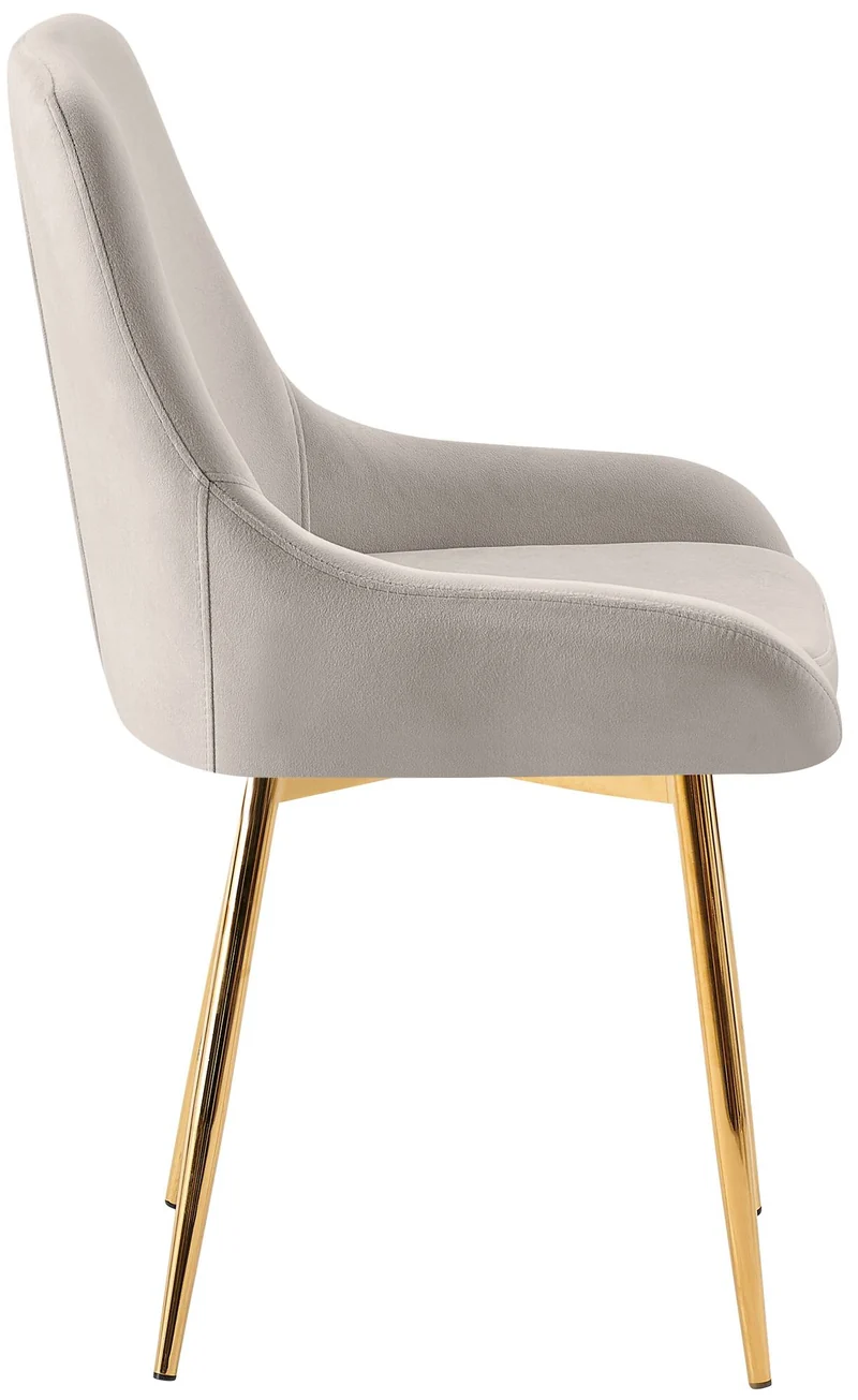Lot de 2 chaises de salle à manger élégance confort design moderne en velours gris structure métallique doré 10_0007690