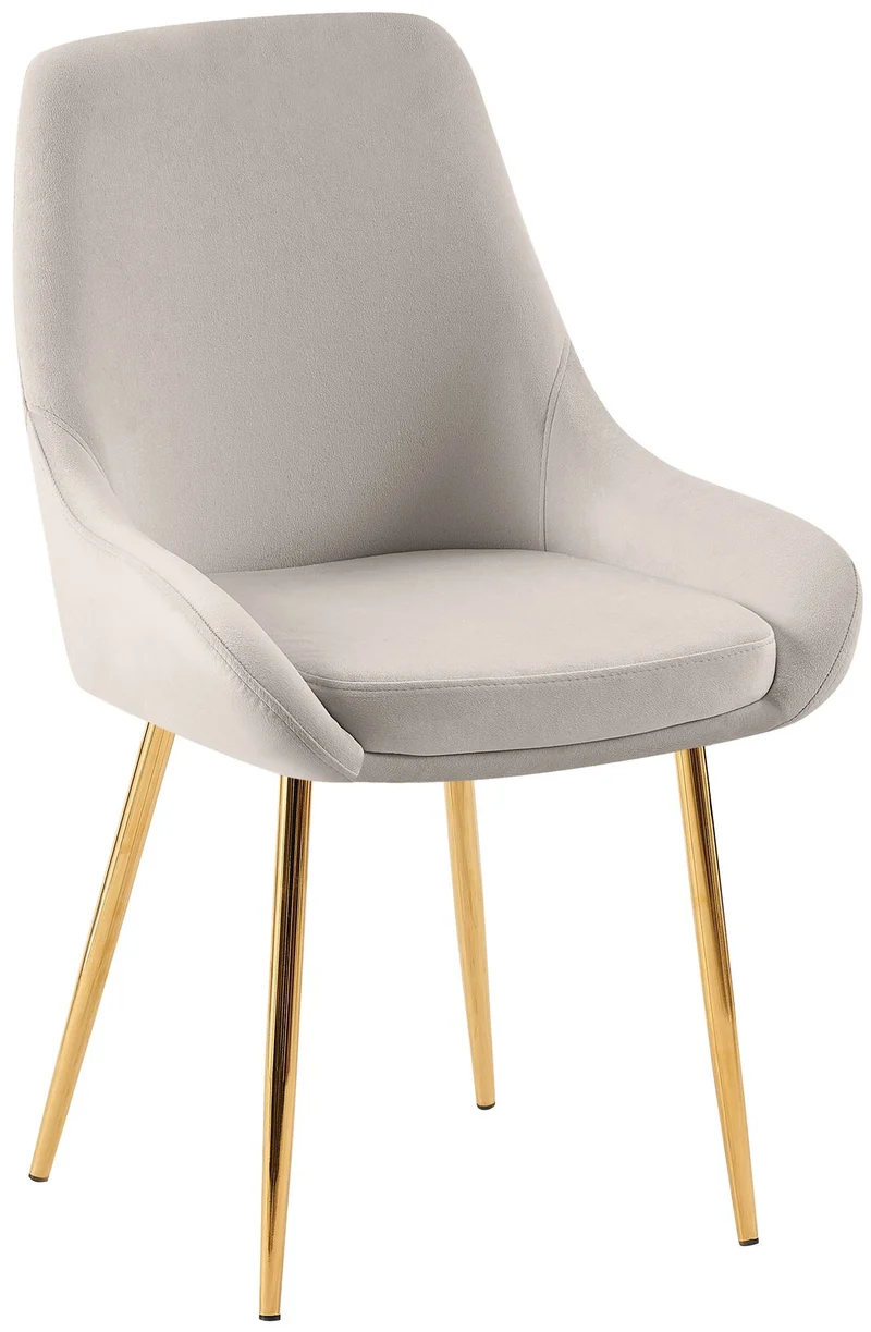 Lot de 2 chaises de salle à manger élégance confort design moderne en velours gris structure métallique doré 10_0007690