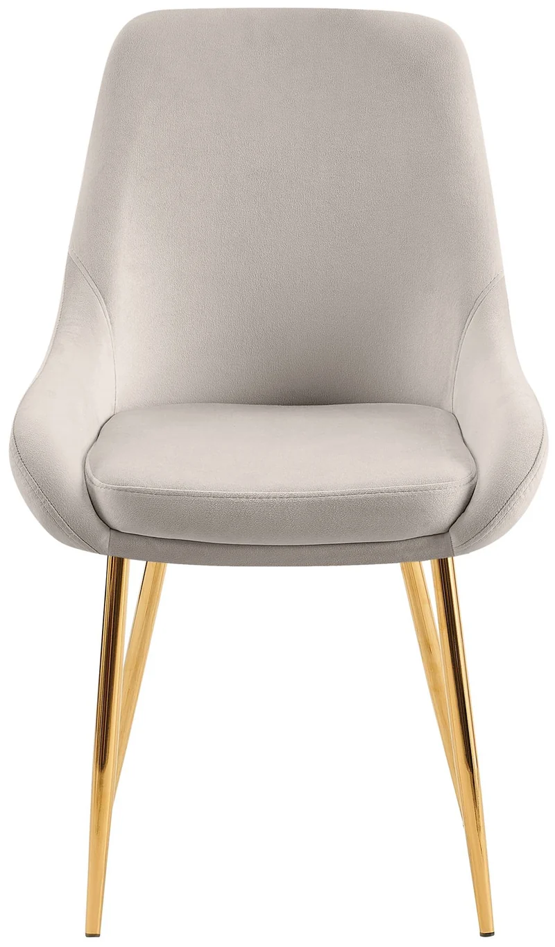 Lot de 2 chaises de salle à manger élégance confort design moderne en velours gris structure métallique doré 10_0007690