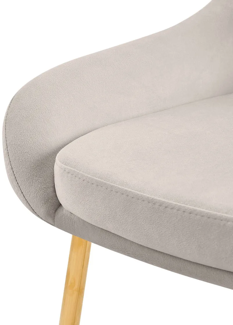 Lot de 2 chaises de salle à manger élégance confort design moderne en velours gris structure métallique doré 10_0007690