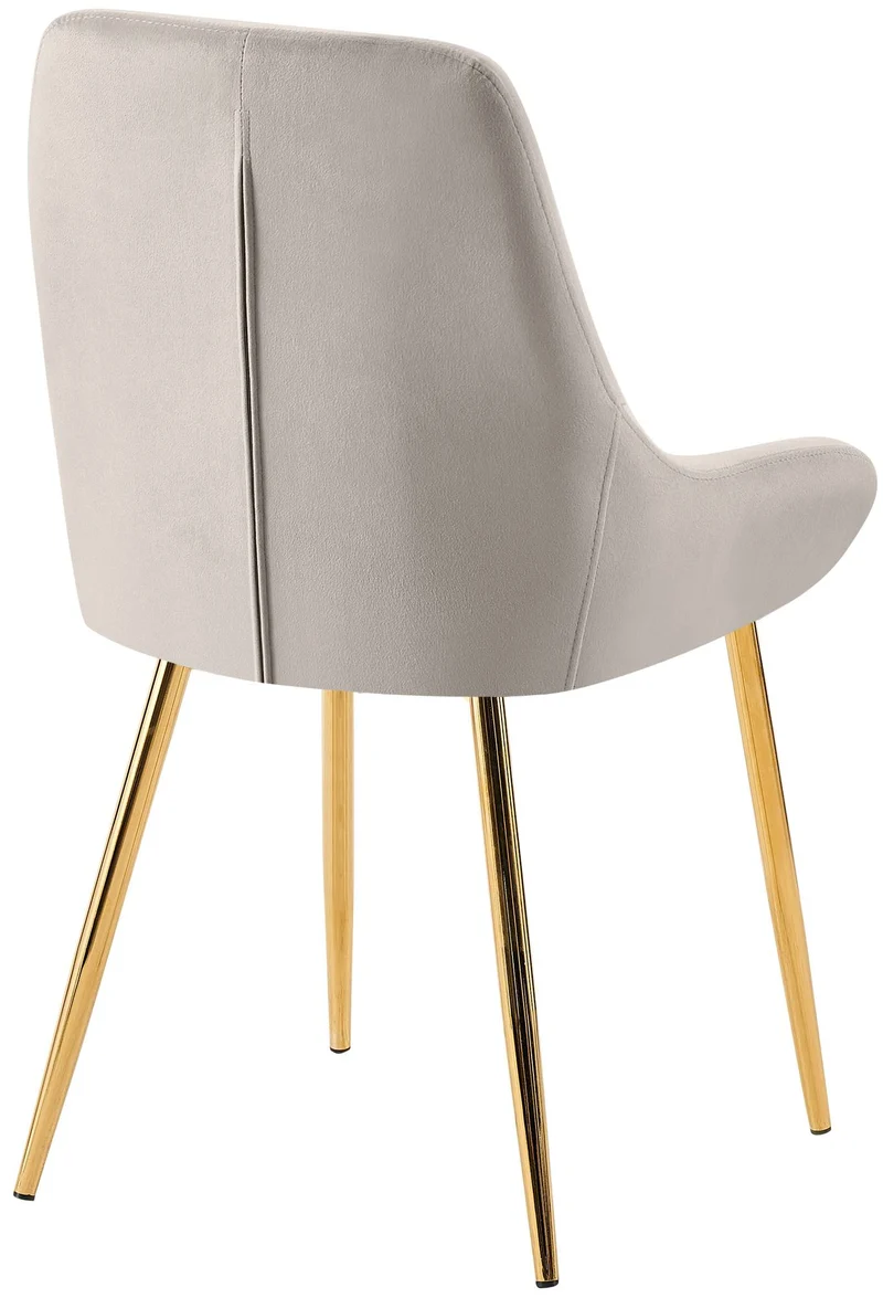 Chaise de salle à manger x1 élégance confort design moderne en velours gris structure métallique doré 10_0007484