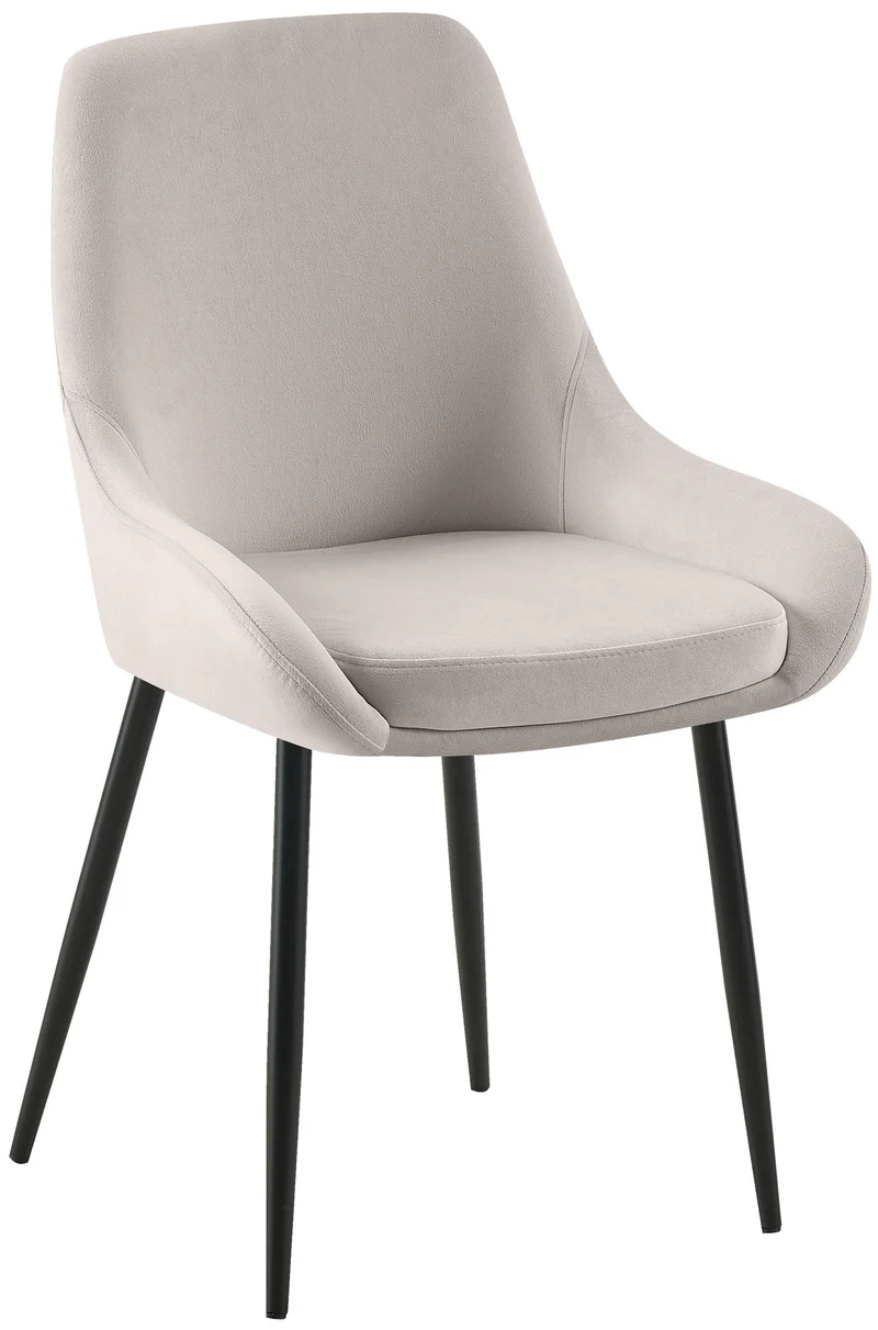 Lot de 2 chaises de salle à manger élégance confort design moderne en velours gris structure métallique noir 10_0007691