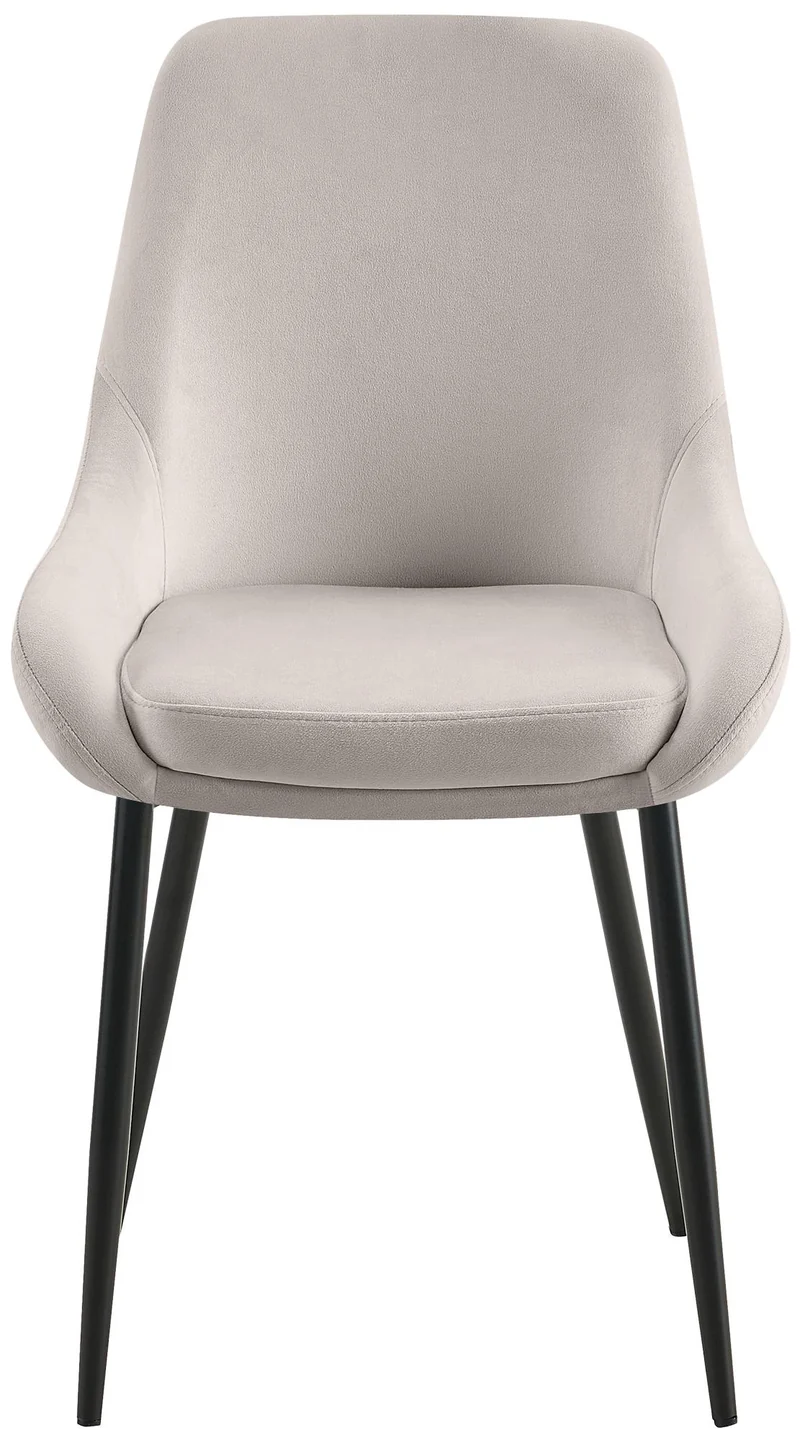Lot de 2 chaises de salle à manger élégance confort design moderne en velours gris structure métallique noir 10_0007691